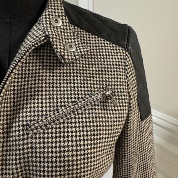 Ralph Lauren Houndstooth Peplum Wool Blend Jacket 2P EUC - Picture 3 of 7